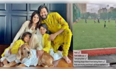 तेज बारिश में फुटबॉल खेल रहे रितेश-जेनेलिया के बच्चे, एक्ट्रेस बोलीं- 'कुछ भी उन्हें नहीं रोक सकता'