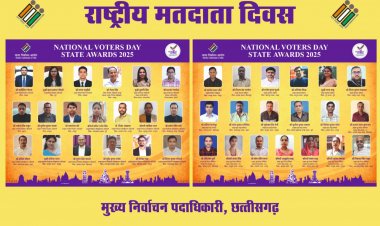 रायपुर : राष्ट्रीय मतदाता दिवस का आयोजन 25 जनवरी को "निर्वाचन कार्यों में उत्कृष्ट योगदान देने वाले अधिकारी-कर्मचारी होंगे सम्मानित