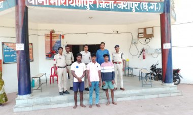 ब्रेकिंग जशपुर:जशपुर पुलिस का ऑपरेशन शंखनाद जारी'एक सूमो गाड़ी से 04 गौ वंशों को कराया गया मुक्त, तीन आरोपी गिरफ्तार
