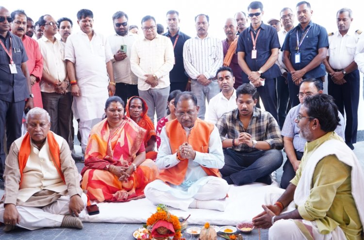 जशपुर:मुख्यमंत्री श्री विष्णु देव साय ने बगिया में 72 लाख की  लागत से हेलीपैड लाउन्ज का किया शुभारंभ