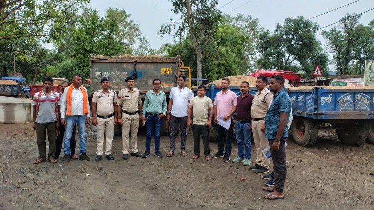 अवैध रेत उत्खनन, परिवहन पर जिला टास्क फोर्स की कड़ी कार्रवाई