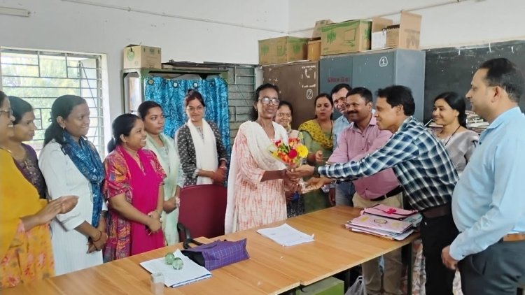 शासकीय उच्चतर माध्यमिक विद्यालय पतराटोल, विकास खण्ड जशपुर में नए प्राचार्य का आत्मीय स्वागत