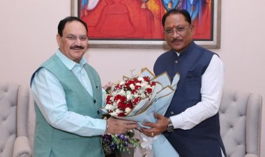 मुख्यमंत्री श्री विष्णु देव साय ने केंद्रीय स्वास्थ्य मंत्री श्री जे.पी. नड्डा से की सौजन्य भेंट
