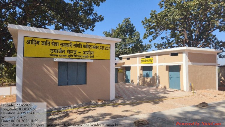 भगोरा धान खरीदी केंद्र में विकसित हुईं किसान हितैषी सुविधाएं