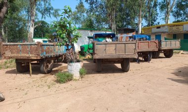अवैध खनिज परिवहन पर सख्ती, रेत-पत्थर से भरे 6 वाहन जब्त